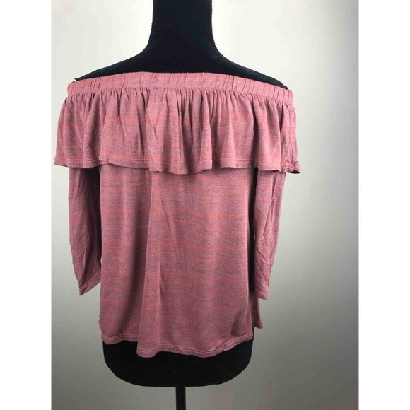 Anthropologie Dolan Left Coast Womens Charla Top Pink Off‎ Shoulder Ruffle S - Picture 5 of 9